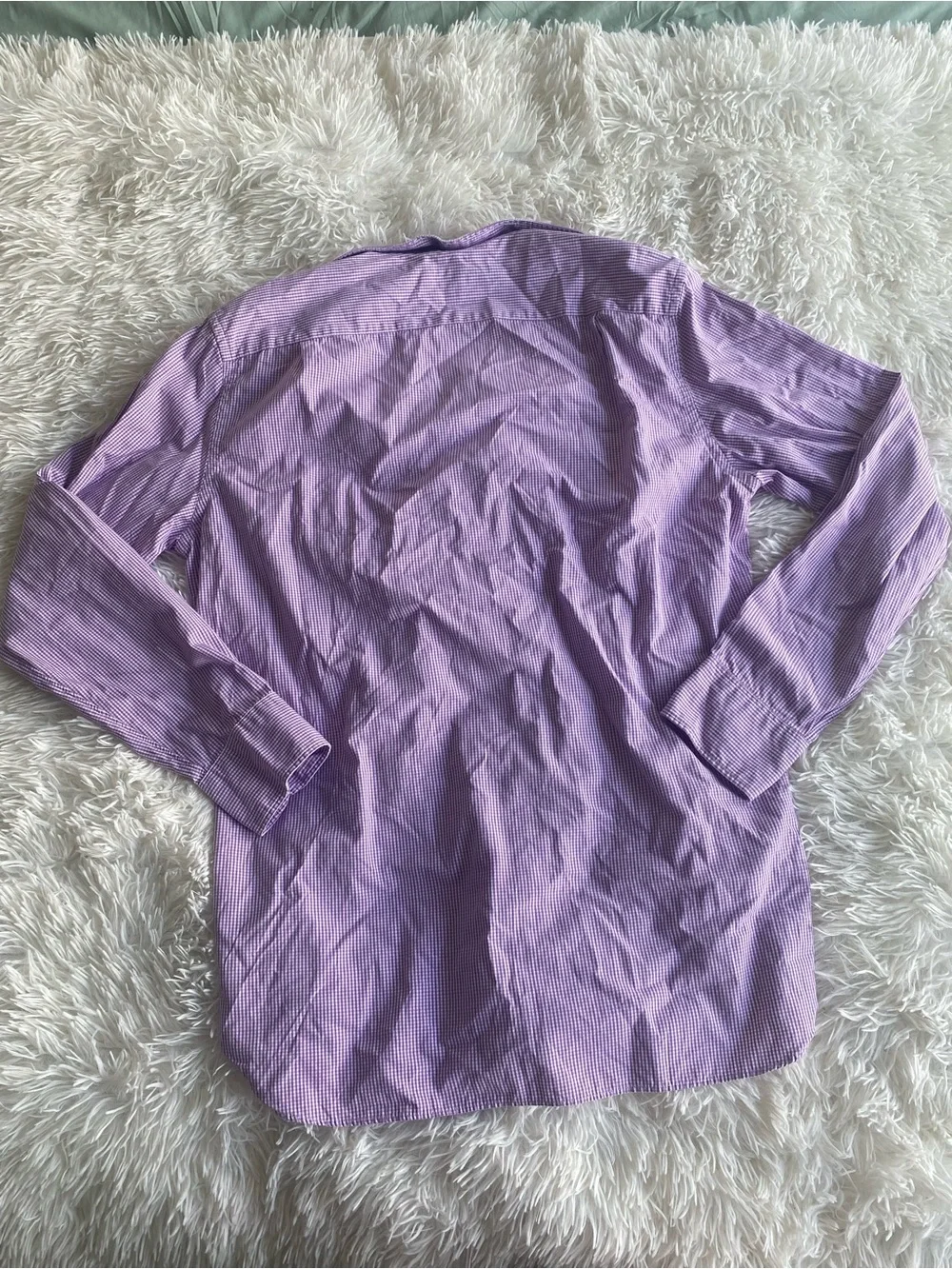 J. Crew Haberdashery Men’s Purple Striped Collared Dress Shirt size Medium
